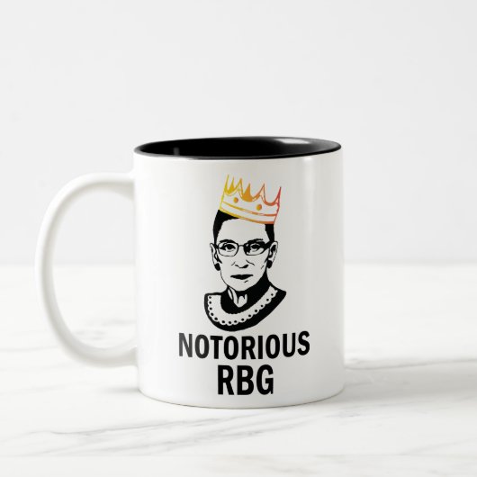 Notorous RBG (GOLD) - Ruth Bader Ginsburg Zweifarbige Tasse (Links)