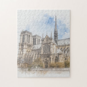 Notre-Dame-Aquarell, Kathedralenkunst Paris Puzzle