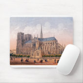 Notre Dame Cathedral 1870 print, Paris Frankreich Mousepad (Mit Mouse)