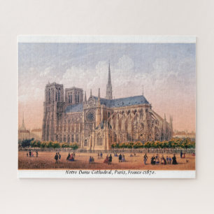 Notre Dame Cathedral c1870 Paris, Frankreich Puzzle