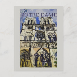 Notre Dame Cathedral Paris - Frankreich Vintag Postkarte