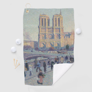 Notre Dame Cathedral Paris - Klassische Malerei Golfhandtuch