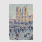 Notre Dame Cathedral Paris - Klassische Malerei Golfhandtuch (Vorderseite)