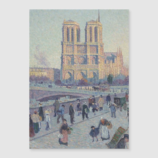 Notre Dame Cathedral Paris - Klassische Malerei Magnetkarte (Vorderseite)