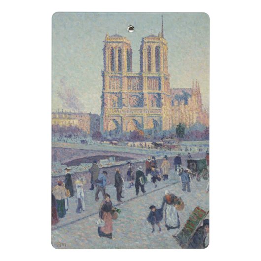 Notre Dame Cathedral Paris - Klassische Malerei Mini Klemmbrett (Rückseite)
