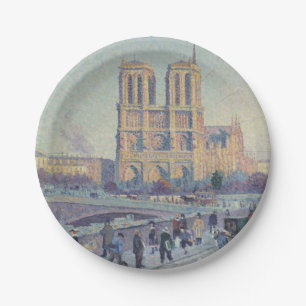 Notre Dame Cathedral Paris - Klassische Malerei Pappteller