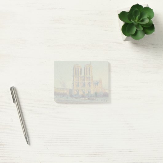 Notre Dame Cathedral Paris - Klassische Malerei Post-it Klebezettel (Büro)