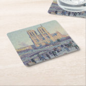 Notre Dame Cathedral Paris - Klassische Malerei Rechteckiger Pappuntersetzer (angewinkelt)