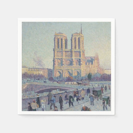 Notre Dame Cathedral Paris - Klassische Malerei Serviette (Vorderseite)