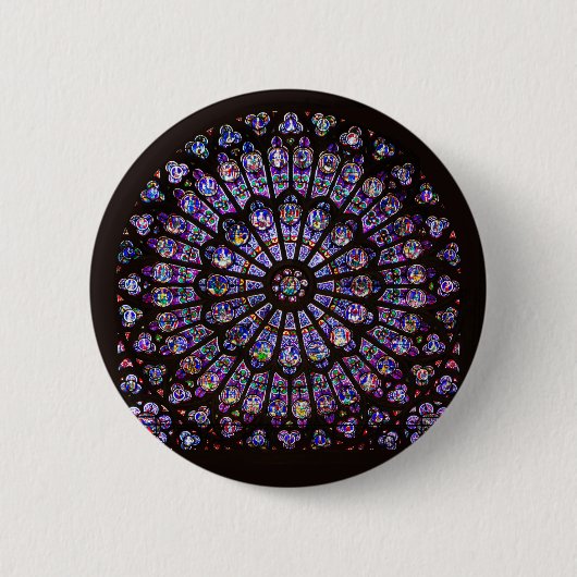 Notre Dame Cathedral Paris Rose Window Button (Vorderseite)