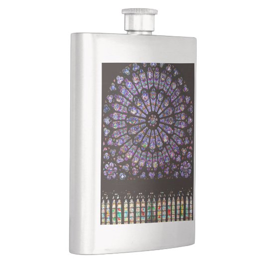 Notre Dame Cathedral Paris Rose Window Flachmann (Rechts)