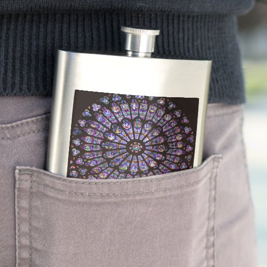 Notre Dame Cathedral Paris Rose Window Flachmann (Beispiel)