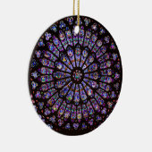 Notre Dame Cathedral Paris Rose Window Keramik Ornament (Rechts)