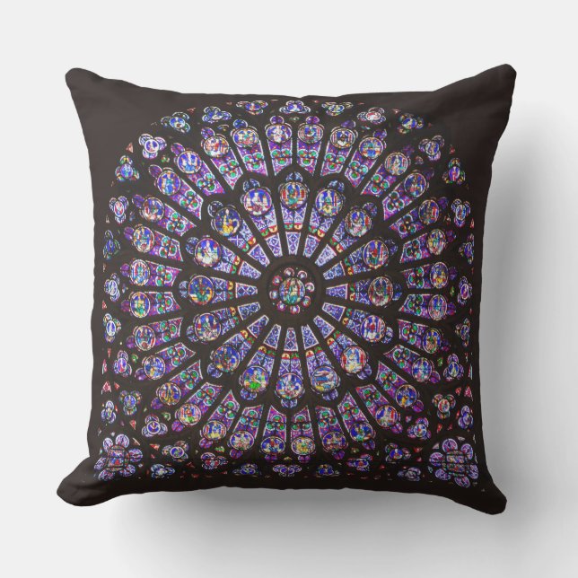 Notre Dame Cathedral Paris Rose Window Kissen (Vorderseite)