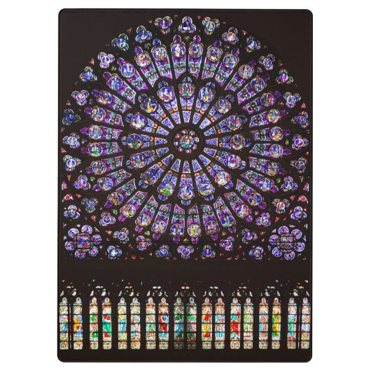 Notre Dame Cathedral Paris Rose Window Klemmbrett (Rückseite)
