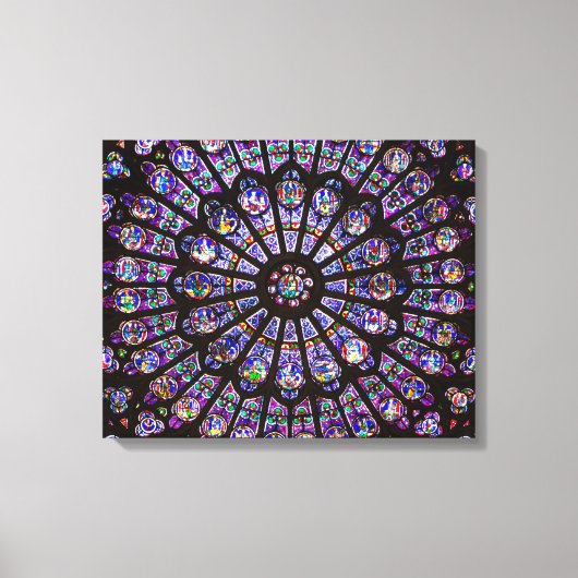Notre Dame Cathedral Paris Rose Window Leinwanddruck (Vorderseite)