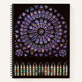 Notre Dame Cathedral Paris Rose Window Notizblock