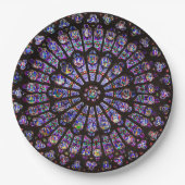 Notre Dame Cathedral Paris Rose Window Pappteller (Vorderseite)