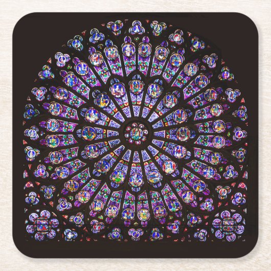 Notre Dame Cathedral Paris Rose Window Rechteckiger Pappuntersetzer (Vorderseite)