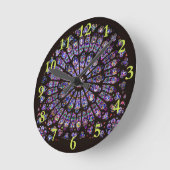 Notre Dame Cathedral Paris Rose Window Runde Wanduhr (Winkel)