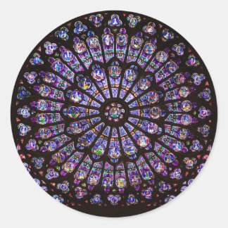 Notre Dame Cathedral Paris Rose Window Runder Aufkleber