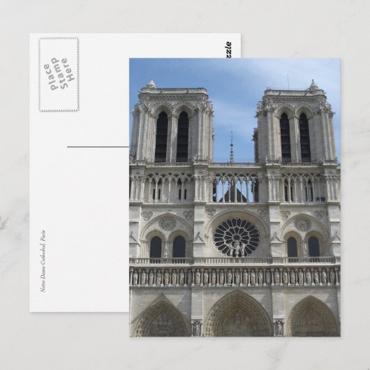 Notre Dame Cathedral Postkarte (Vorne/Hinten)
