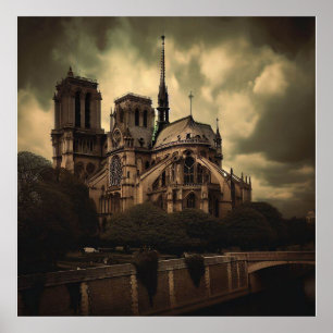 Notre Dame Cathedral Spier, Paris Frankreich Poster