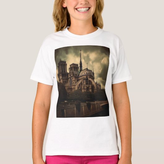Notre Dame Cathedral Spier, Paris Frankreich T-Shirt (Vorderseite)