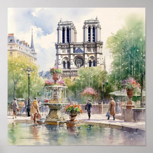 Notre Dame Catherdral Paris Kunst, Dichtung und Mu Poster (Vorne)