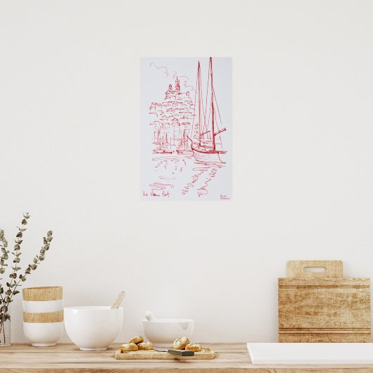 Notre-Dame de la Garde | Alter Hafen, Marseille Poster (Küche)