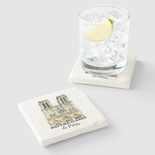 Notre-Dame de Paris-Andenken-Frankreich-Kathedrale Steinuntersetzer (Seitenansicht)