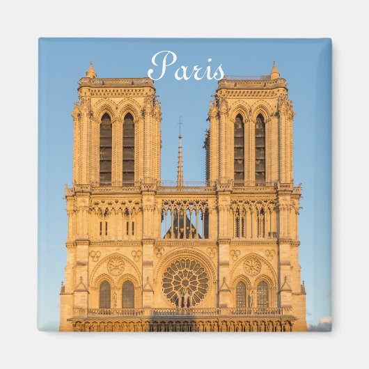 Notre Dame de Paris at Golden Hour - Paris, Frankr Magnet (Vorne)