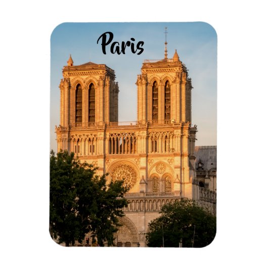 Notre Dame de Paris at Golden Hour - Paris, Frankr Magnet (Vertikal)