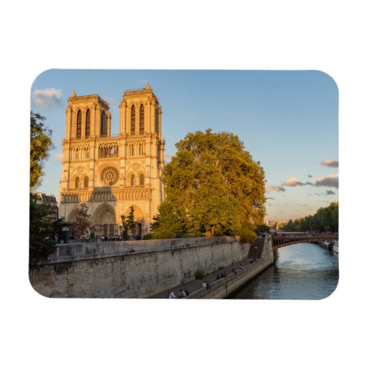Notre Dame de Paris at Golden Hour - Paris, Frankr Magnet (Horizontal)