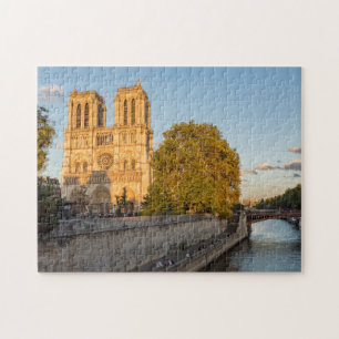 Notre Dame de Paris at Golden Hour - Paris, Frankr Puzzle