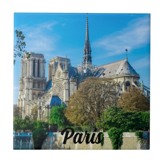 Notre Dame de Paris in Frankreich Fliese (Vorderseite)