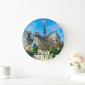 Notre Dame de Paris in Frankreich Große Wanduhr (Zuhause)