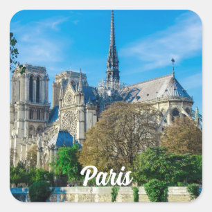 Notre Dame de Paris in Frankreich Quadratischer Aufkleber