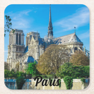 Notre Dame de Paris in Frankreich Rechteckiger Pappuntersetzer