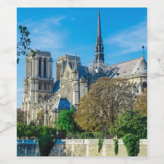Notre Dame de Paris in Frankreich Weinetikett (Einzelnes Label)