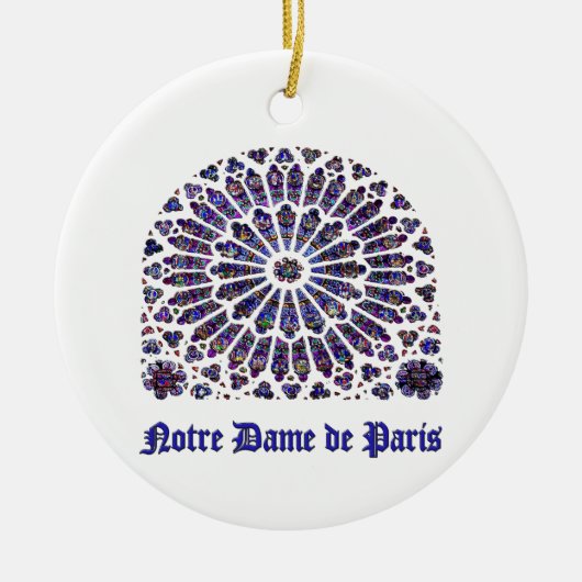 Notre Dame de Paris Kathedrale Buntglas T-Shir Keramik Ornament (Vorne)