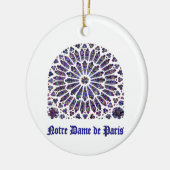 Notre Dame de Paris Kathedrale Buntglas T-Shir Keramik Ornament (Links)