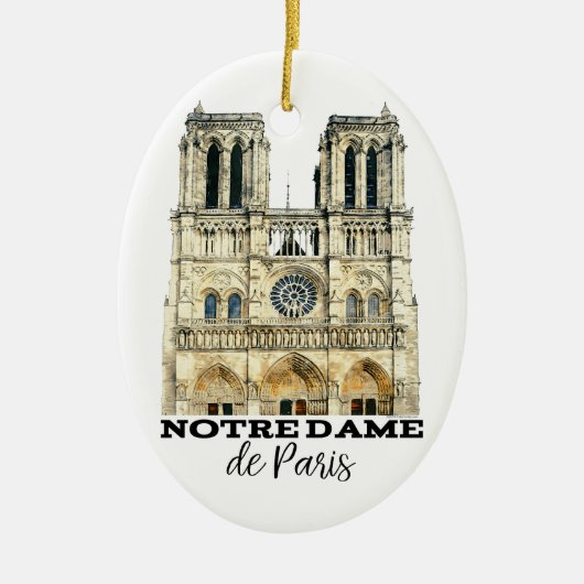 Notre-Dame de Paris Souvenir Frankreich Kathedrale Keramik Ornament (Vorne)