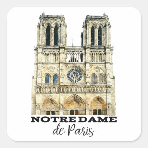 Notre-Dame de Paris Souvenir Frankreich Kathedrale Quadratischer Aufkleber