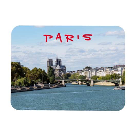 Notre Dame de Paris und Seine - Frankreich Magnet (Horizontal)
