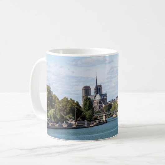 Notre Dame de Paris View von Pont d'Austerlitz Kaffeetasse (Vorderseite Links)