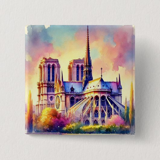 Notre-Dame-Feuer Button (Vorderseite)