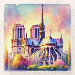 Notre-Dame-Feuer Glasuntersetzer