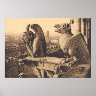 Notre Dame Gargoyle ca. 1900 Poster