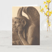 Notre Dame Gargoyle Circa 1900 Karte (Gelbe Blume)